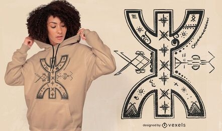 Abstraktes T-Shirt-Design des Berber-Symbols