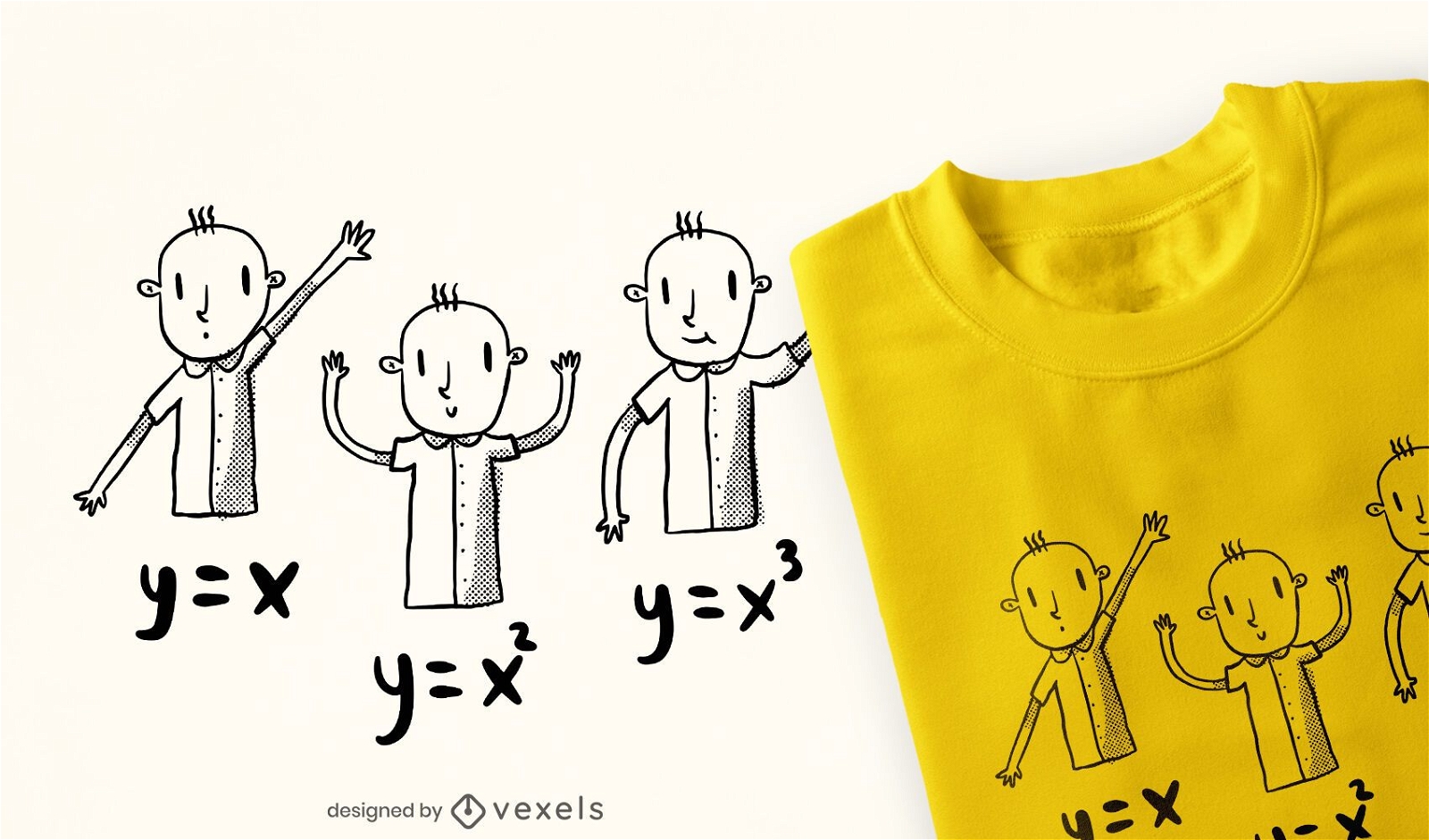 Diseño de camiseta de doodle de niños de ecuaciones matemáticas