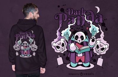 Design de t-shirt de fantasia de magia negra do Panda