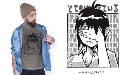 Anime girl face palm t-shirt design
