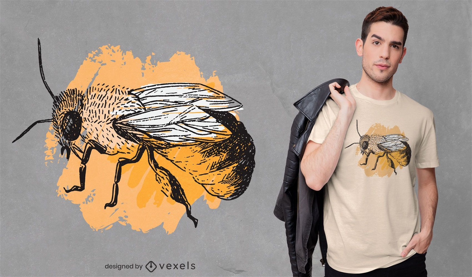 Design de t-shirt de abelha afligida