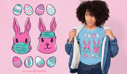 Face mask bunnies t-shirt design