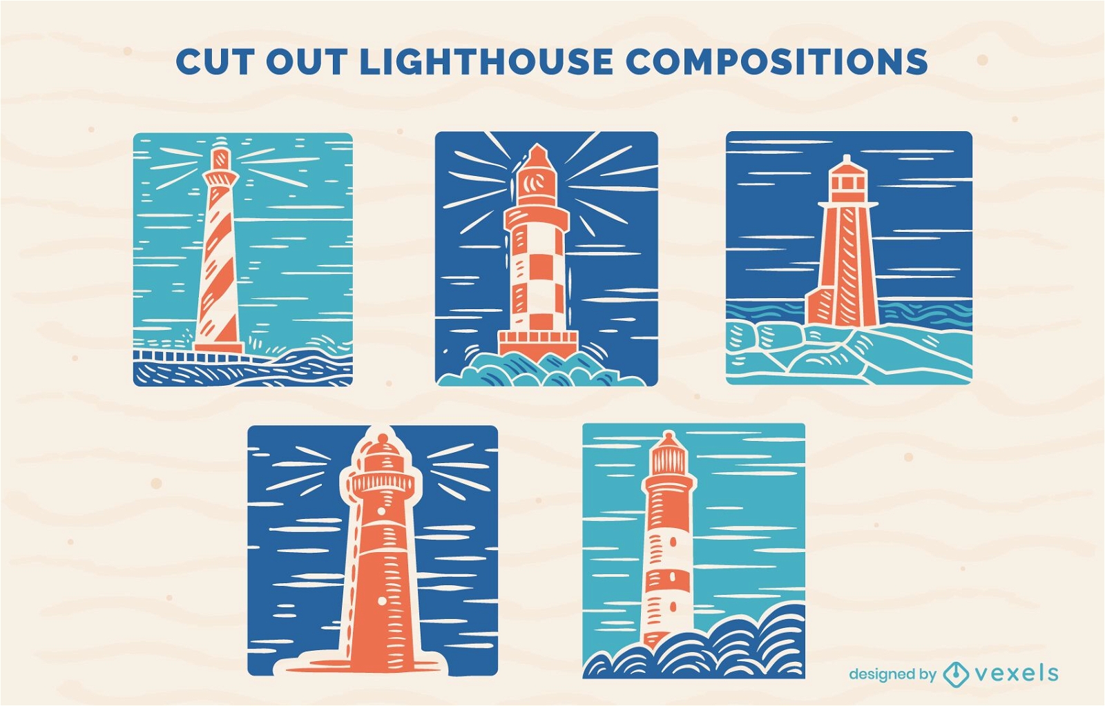 Lighthouse ocean guide composition set