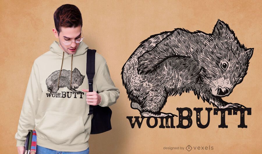 Wombat funny pun t-shirt design Wombat funny pun t-shirt design