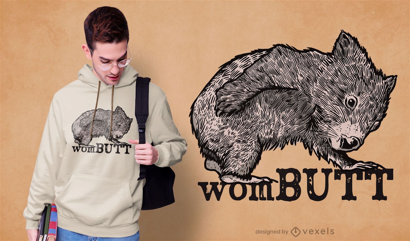 Wombat lustiges Wortspiel-T-Shirt Design