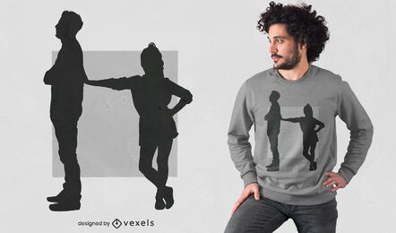 Papa und Tochter Silhouette T-Shirt Design