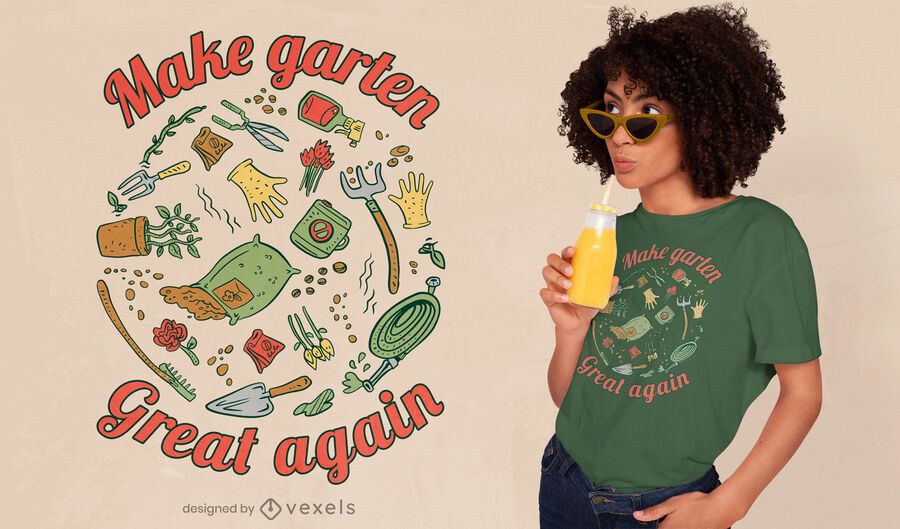 Design de camisetas de ferramentas e suprimentos de jardinagem Design de camisetas de ferramentas e suprimentos de jardinagem