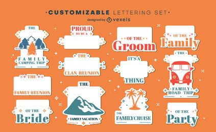 Family holiday customizable label set