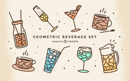 Beber bebida lindo conjunto geométrico