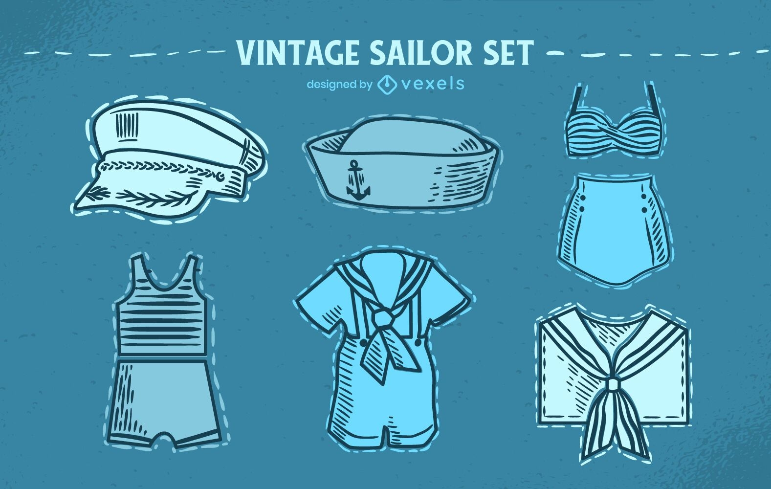 Sailor Kleidung Uniform Vintage Set