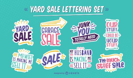 Yard sale offer quote lettering set Yard sale offer quote lettering set