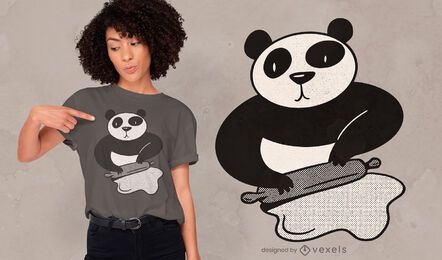 Panda cooking rolling pin t-shirt design