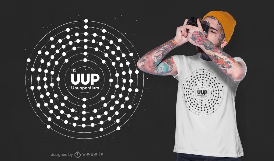 Design de t-shirt de elemento radioativo Design de t-shirt de elemento radioativo