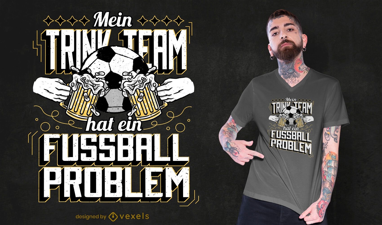 Football team beer t-shirt design