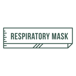 Respiratory mask label stroke PNG Design