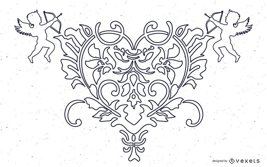FANTASY HEART ANGEL VECTOR LIBRE DE ORNATE FANTASY HEART ANGEL VECTOR LIBRE DE ORNATE