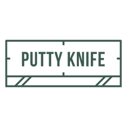Putty knife label stroke PNG Design