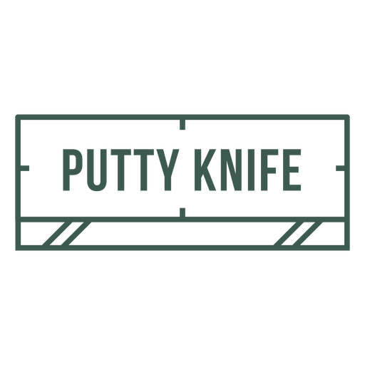 Putty knife label stroke PNG Design