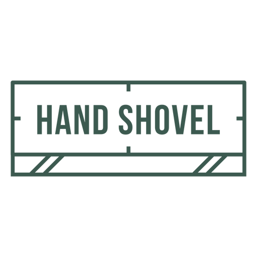 Hand shovel label stroke PNG Design