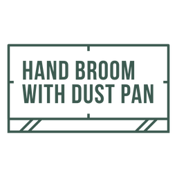 Hand broom with dust pan label stroke PNG Design