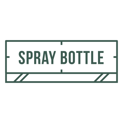 Spray bottle label stroke