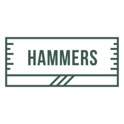 Hammers label stroke PNG Design Transparent PNG