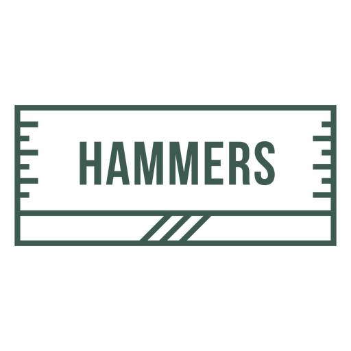 Hammers label stroke PNG Design