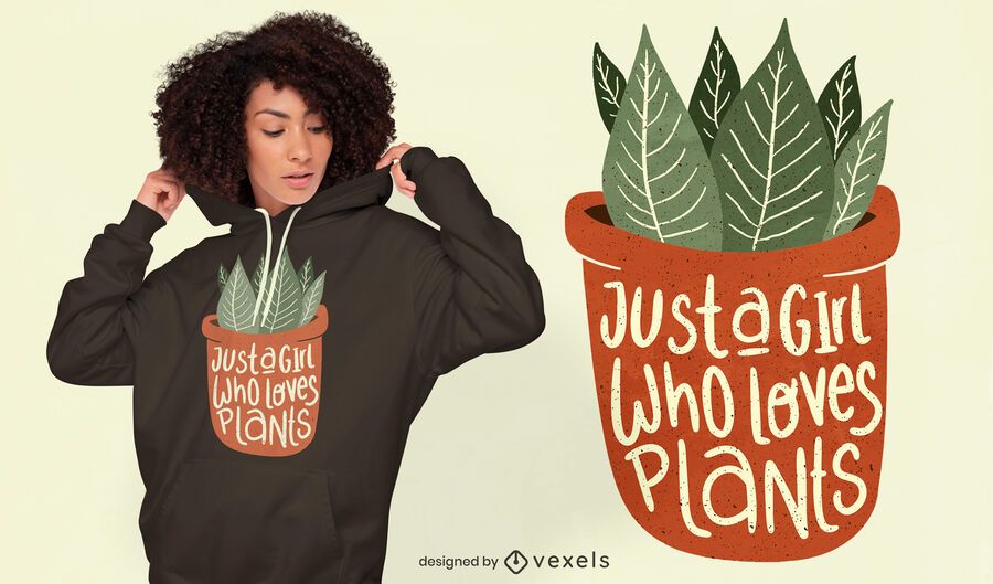 Chica ama el diseño de camiseta de plantas Chica ama el diseño de camiseta de plantas