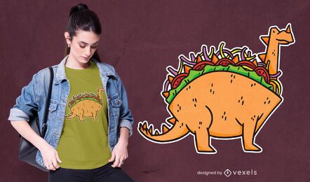 Diseño de camiseta de dinosaurio taco. Diseño de camiseta de dinosaurio taco.