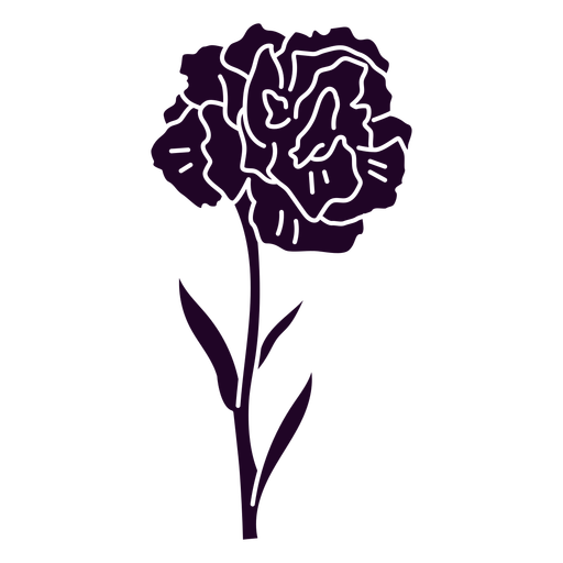 Single carnation flower cut out PNG Design