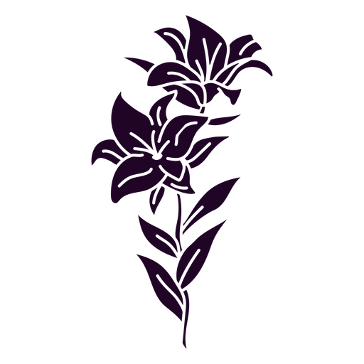 Lily flowers cut out PNG Design