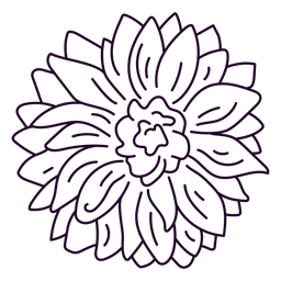 Trazo de flor de dalia Diseño PNG
