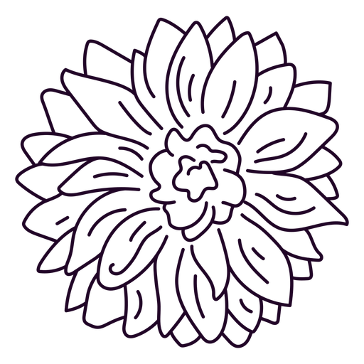 Pincelada de flor dália Desenho PNG