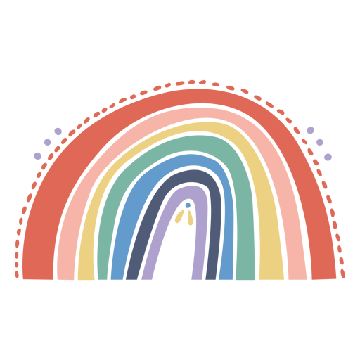 Imperfect rainbow flat PNG Design