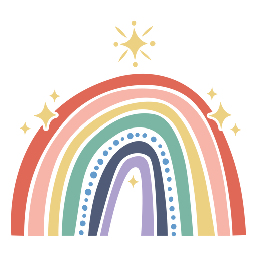 Shiny rainbow flat PNG Design