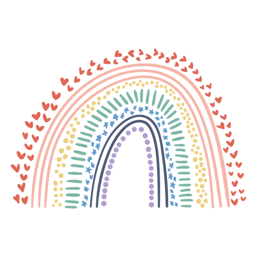 Rainbow pattern flat PNG Design