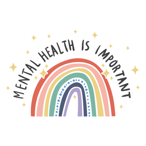 Shiny rainbow quote flat PNG Design