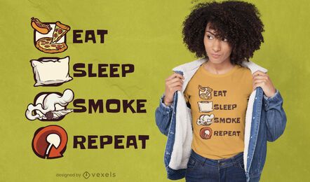 Eat sleep smoke repeat t-shirt design