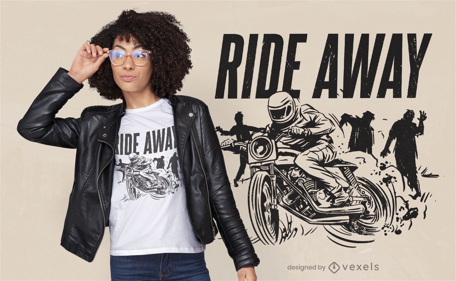 Design de camisetas para motociclistas zumbis