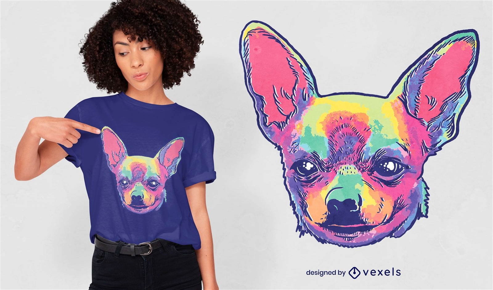 Tie Dye Chihuahua T-Shirt Design