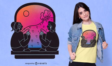 Design de camisetas para pessoas em audiolivro