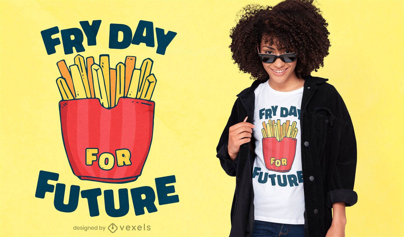 Diseño de camiseta Fry Day