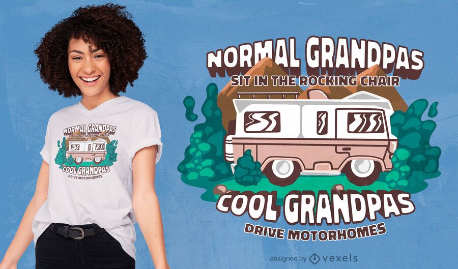 Diseño de camiseta de autocaravanas de abuelos. Diseño de camiseta de autocaravanas de abuelos.