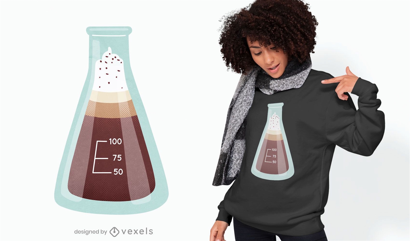 Chemistry jar coffee drink t-shirt design