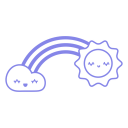Raibow filled stroke PNG Design