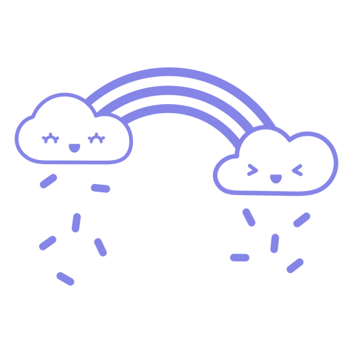 Curso cheio de chuva de arco-íris Desenho PNG