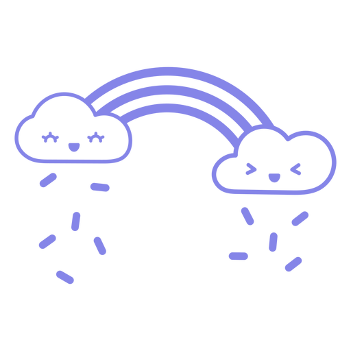 Raibow rain filled stroke PNG Design