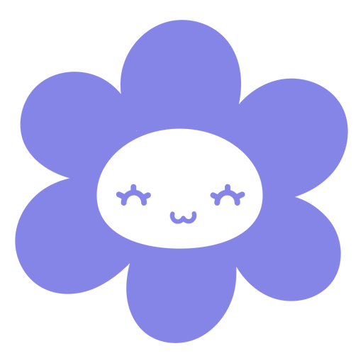 Smiling flower filled stroke PNG Design