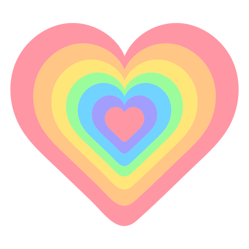 Rainbow retro hearts PNG Design