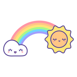 Happy sun and cloud rainbow Transparent PNG
